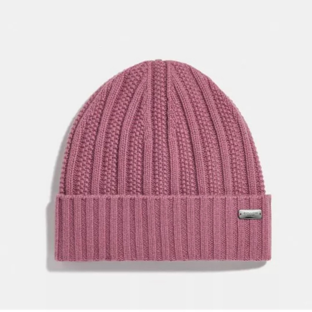 Coach Cashmere Seed Stitch Hat